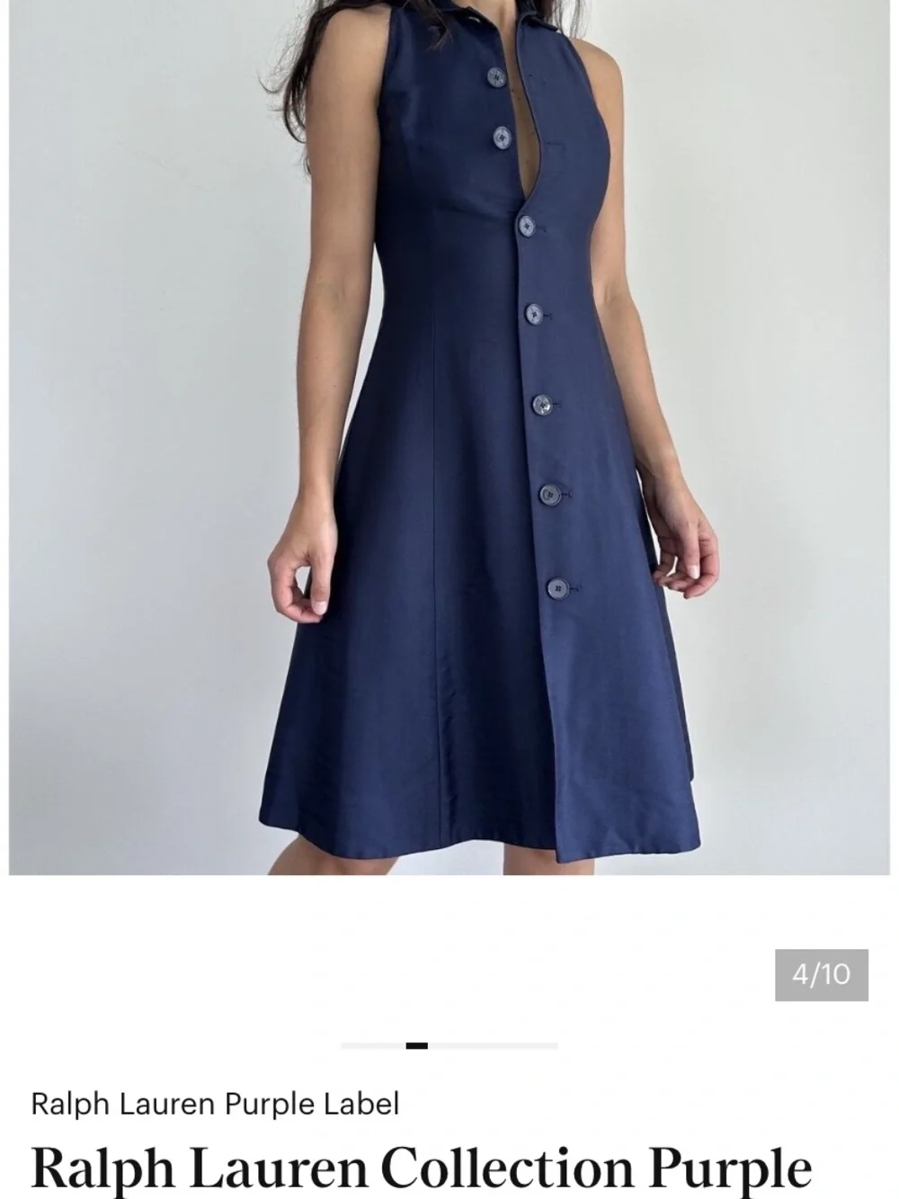 ISO - RALPH LAUREN PURPLE COLLECTION NAVY BLUE DRESS SIZE 2.